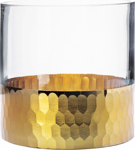 Sklenená váza a svietnik Golden honey 12 cm