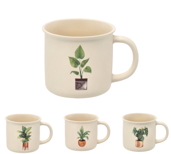 Porcelánový hrnček s rastlinným motívom 355 ml
