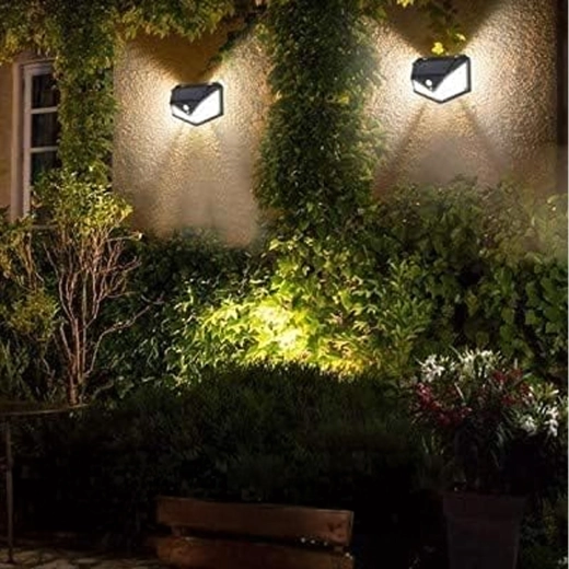 Solárne nástenné LED svietidlo s pohybovým a súmrakovým senzorom, 100 LED