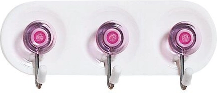 Samolepiaci vešiak s 3 háčikmi, plast a kov, mix farieb 11 × 4 cm