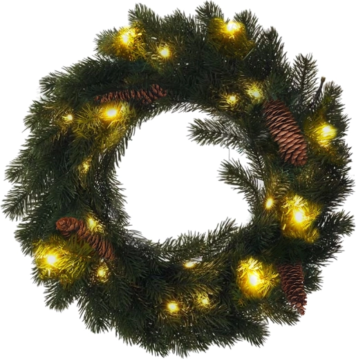 Solight vianočný veniec s LED osvetlením 40 cm