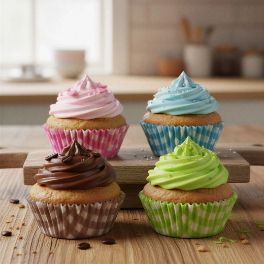 Kockované papierové košíčky na muffiny – 100 kusov