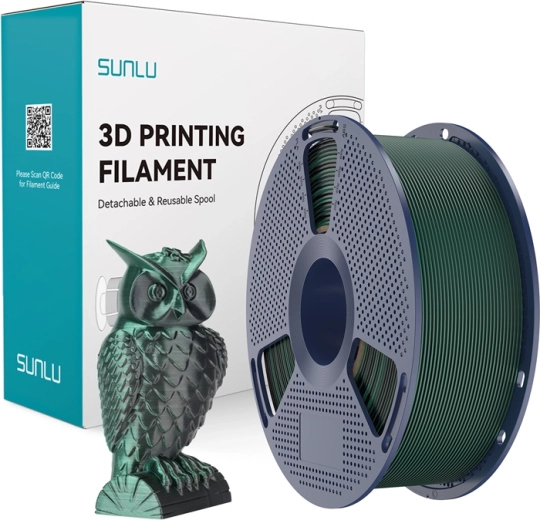 Sunlu PLA+ Silk dvojfarebný filament čierna/zelená