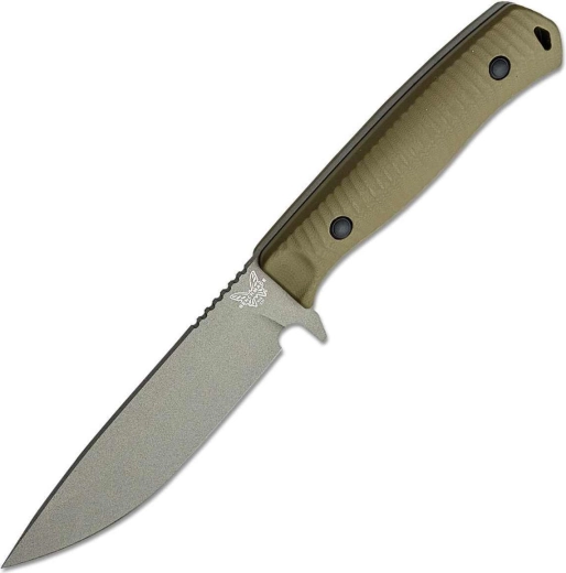 Benchmade Anonimus outdoor nôž s pevnou čepeľou G10, sivá/olivová, púzdro Boltaron