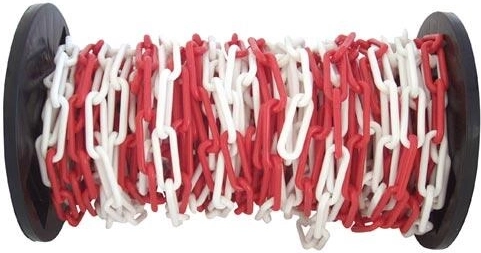 Plastový výstražný reťaz červeno-biely 25 m
