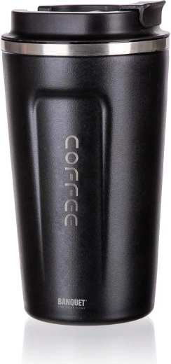 Termohrnček na cesty 450 ml čierny nerez