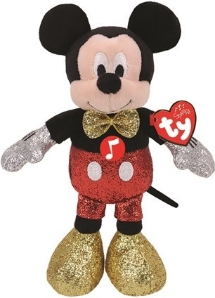 TY Beanie Babies plyšový Mickey Mouse so zvukom sparkle red - 1 kus