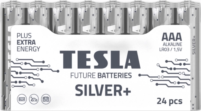Alkalické batérie Tesla Silver+ LR03 24 ks