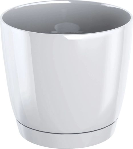 Kvetináč Coubi Round P s miskou 10 cm biely