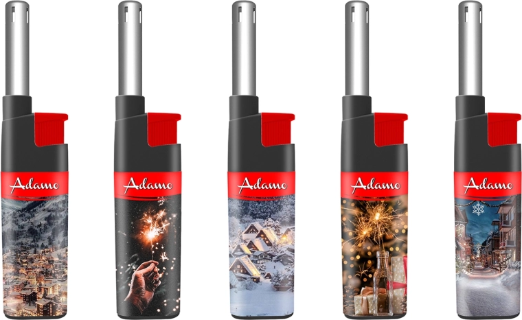 Plynový zapaľovač FireLight Adamo Winter Time – zimná edícia (25 ks)