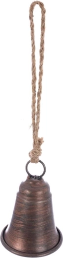 Závesný kovový zvonček hnedý 8 cm