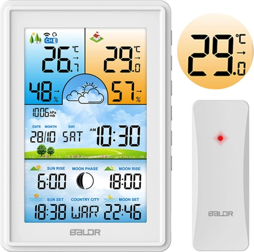 Bezdrôtová meteorologická stanica BALDR s farebným displejom