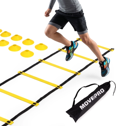 MOVEPRO koordinačný agility rebrík 6 m so sadou kužeľov a transportnou taškou