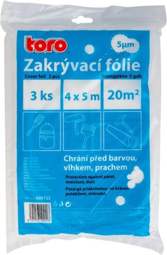 Zakryvacia fólia HDPE 4 × 5 m, 5 µm, 3 ks TORO