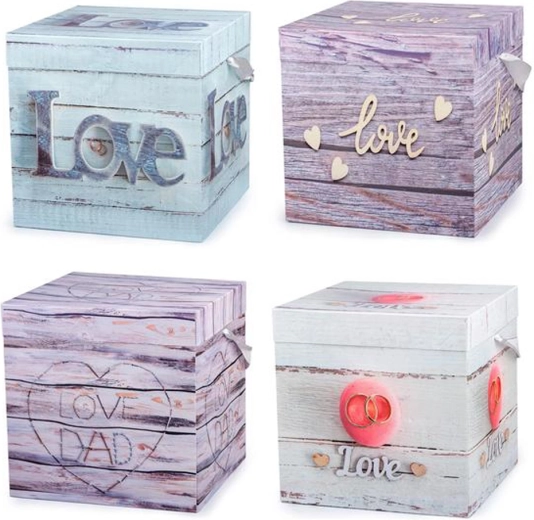 Darčeková krabica so stuhou 15 × 15 × 15 cm (mix motívov)