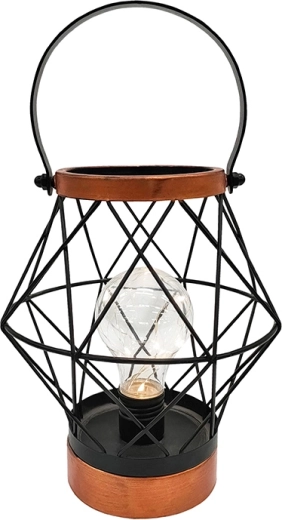 Solight dekoratívna kovová lucerna s mikro LED žiarovkou, teplá biela, 20 cm
