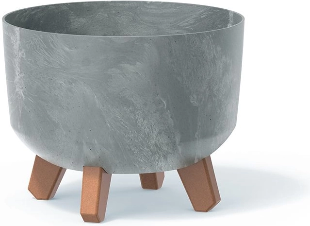 Kvetináč s betónovým efektom na nožičkách 20 cm, sivý