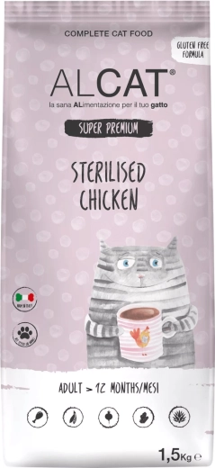 Alcat sterilised chicken granule pre kastrované mačky – kuracie 1,5 kg