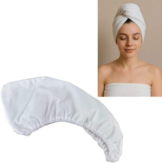 Turban z mikrovlákna na rýchle sušenie vlasov 25 × 64 cm – ružový