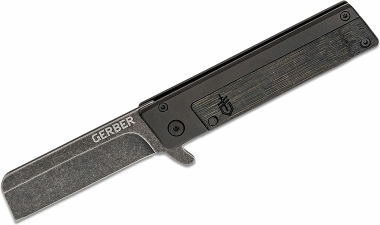 Gerber Quadrant – vreckový nôž z bambusu, čierny, čepeľ 6,9 cm
