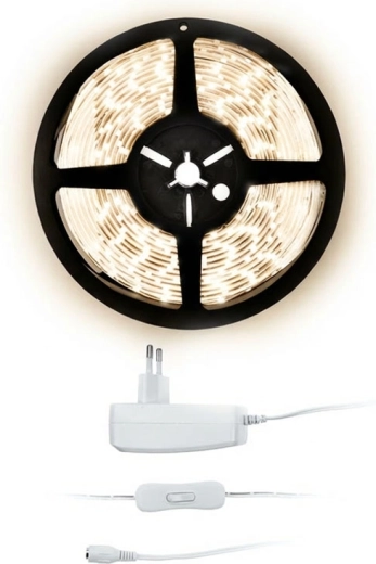 Solight LED pásik 5 m s adaptérom 12 V, neutrálna biela 4000 K, IP20