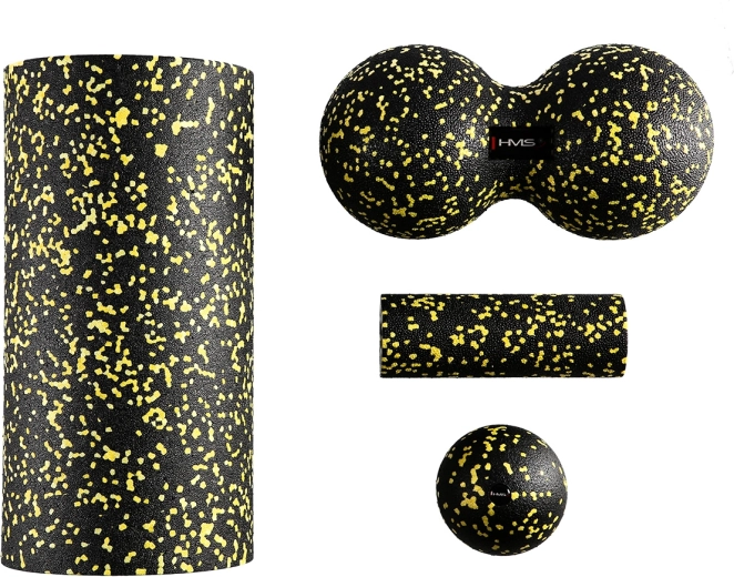 Masážna sada HMS na myofasciálne uvoľnenie, čierno–žltá