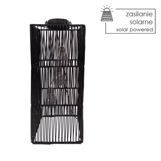 Čierna solárna LED lampa 55 cm