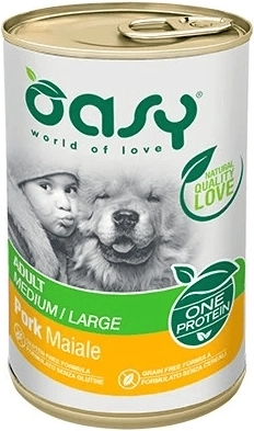 Oasy One Protein paštéta pre dospelé psy stredných a veľkých plemien s bravčovým 400 g