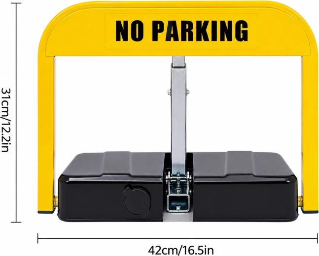 Automatická sklopná parkovacia zábrana na diaľkové ovládanie 42 × 31 cm - 1 kus