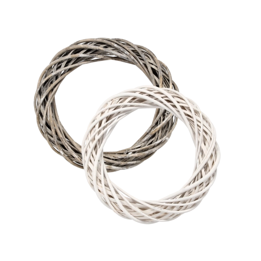 Prútený veniec 35 cm – biely alebo sivý dekoratívny základ