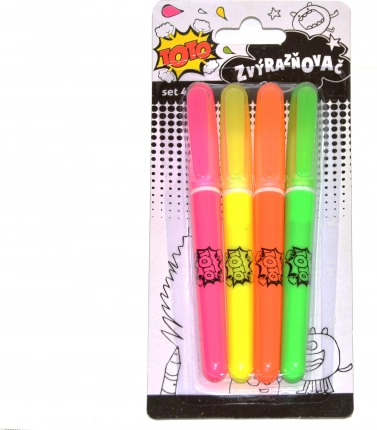Sada fluorescenčných zvýrazňovačov 4 ks