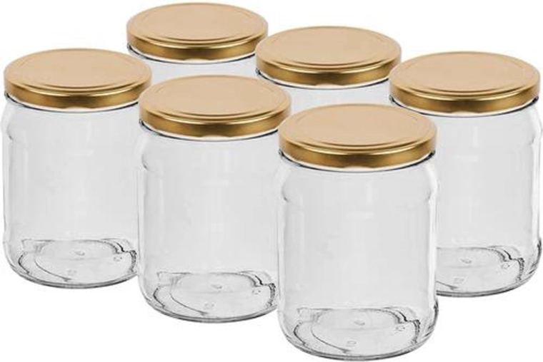 Zaváracie poháre s viečkom 500 ml TWIST, sada 6 ks