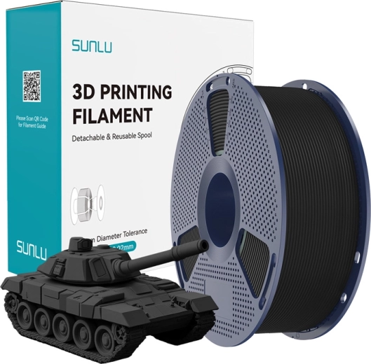 Sunlu PLA+ high-speed čierny filament pro 3D tlač 1,75 mm
