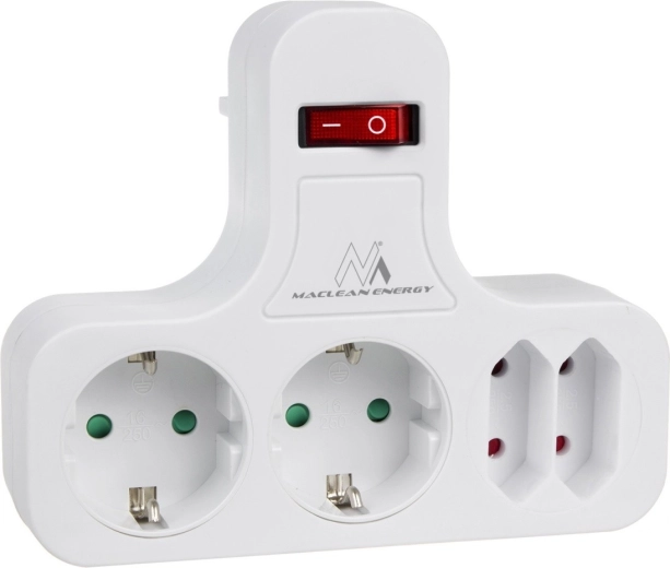 Zásuvkový rozbočovač so spínačom typ F (Schuko) – 4 zásuvky