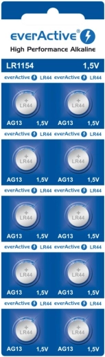 Alkalická gombíková batéria EverActive LR44 (LR1154) – 1 kus