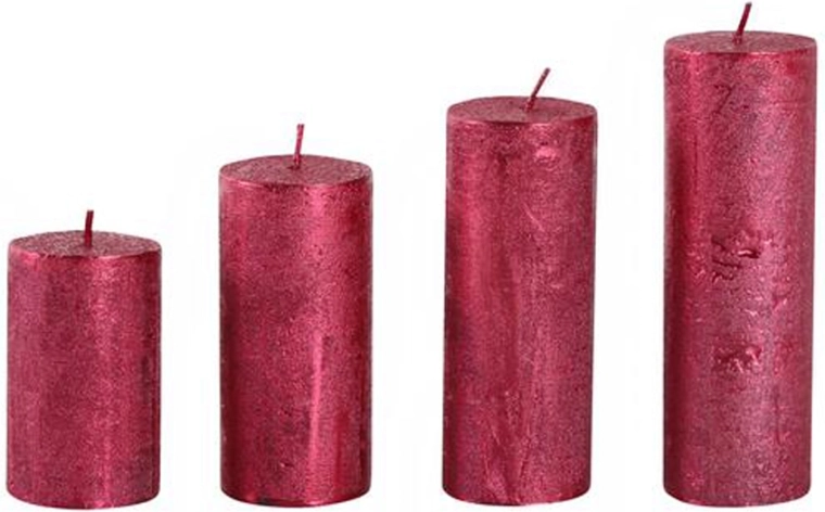 Adventné sviečky červené, sada 4 ks