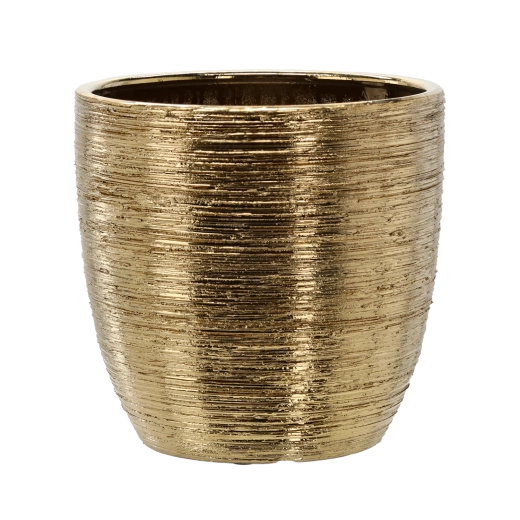 Keramický obal na kvetináč 30 × 30 × 29,5 cm zlatý