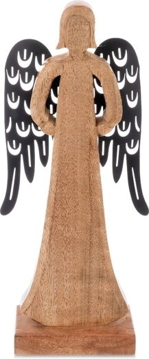 Drevená figúrka anjela z mangového dreva 32,5 cm