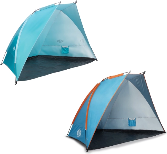 Plážový stan NILS Camp NC8030 modro‑oranžový XXL