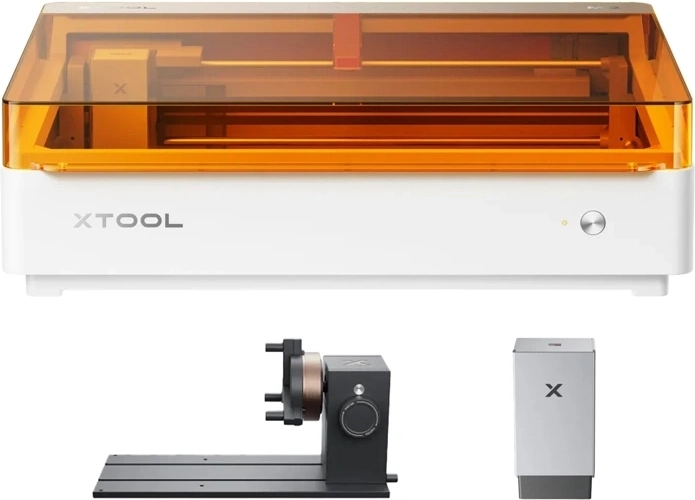 xTool M2 Deluxe 10 W laserový gravírovač a rezačka s modulom CMYK a rotačnou sadou RA3 Lite