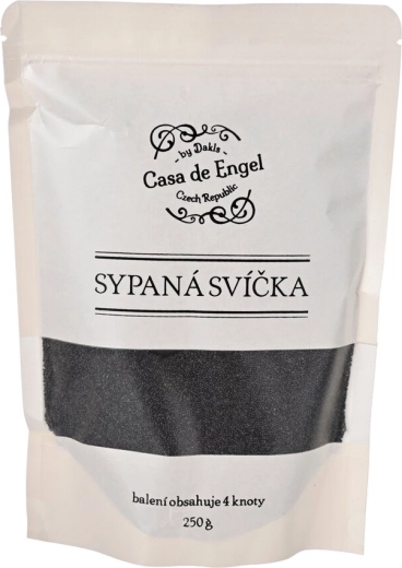 Čierny sypaný vosk na výrobu sviečok so 4 knôtmi (250 g)