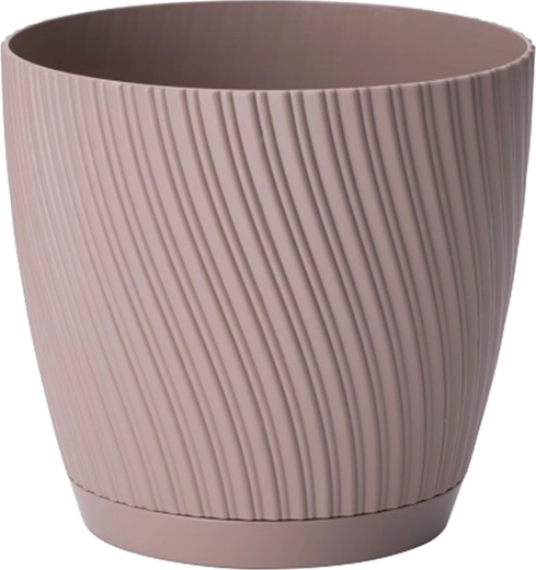 Kvetináč MIKA Eco Recycled s podmiskou 23 cm sivobéžový