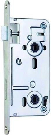 Zadlabací zámok K135 72/80 P-L WC biely pozink s orechom 6x6 mm