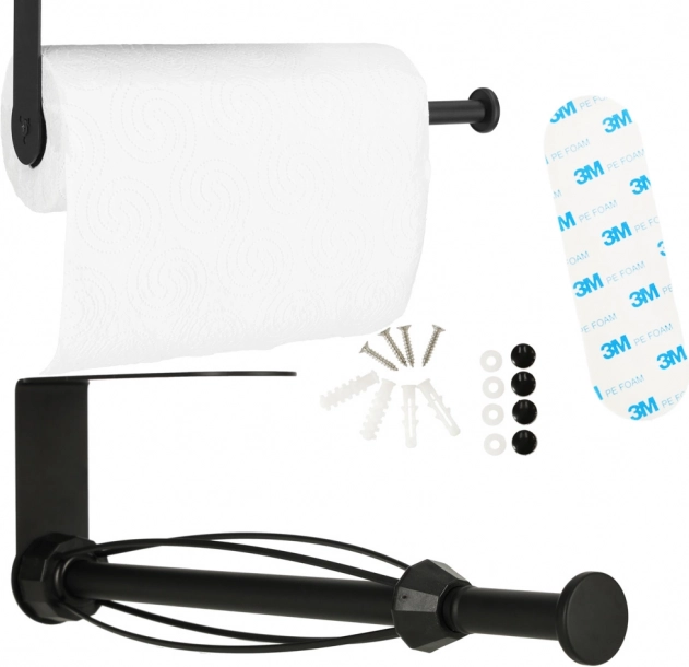 Držiak na papierové uteráky do kuchyne čierny