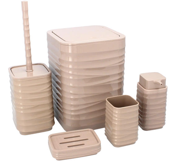 Kúpeľňová sada 5 dielov štvorcová hnedá