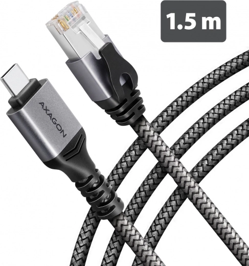 AXAGON USB-C gigabitový ethernetový adaptér s integrovaným káblom CAT6 RJ-45 1,5 m