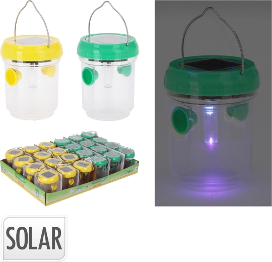 Solárna lucerna s lapačom hmyzu LED, priemer 7 cm, výška 9 cm, mix farieb