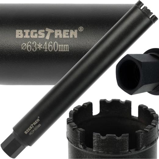 Diamantová korunková vŕtačka Bigstren 63 × 450 mm 1 1/4 UNC do betónu a kameňa