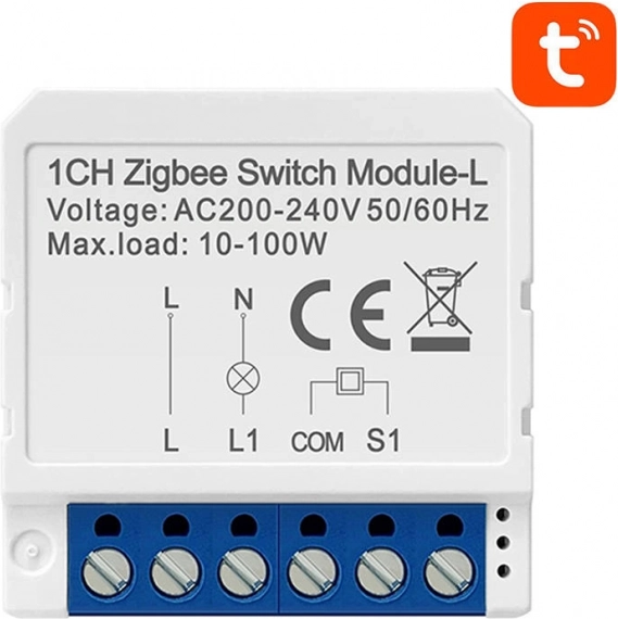 Inteligentný spínací modul ZigBee Avatto LZWSM16-W1 Bez neutrálneho vodiča TUYA