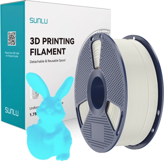 Filament Sunlu PLA svietiaci v tme bielo-modrý